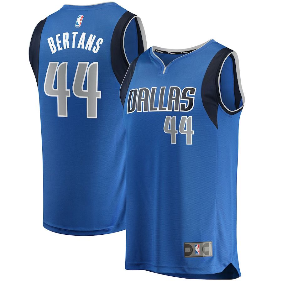 Men Dallas Mavericks 44 Davis Bertans Fanatics Branded Royal Fast Break Replica NBA Jersey